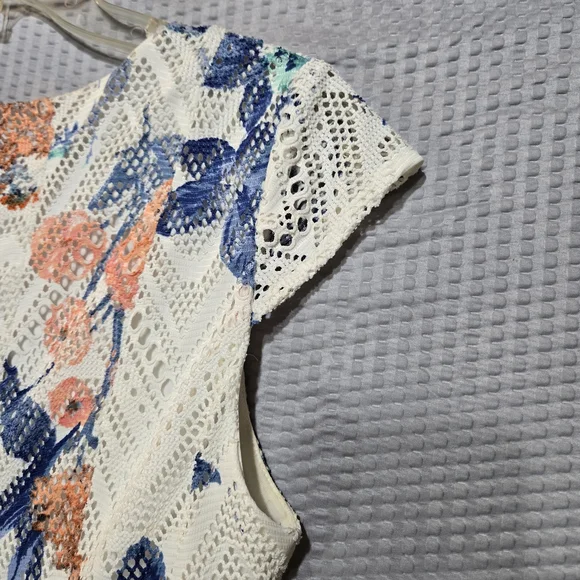 R&K Orange and Blue Sleeveless A-Line Mini Dress - Picture 7 of 9